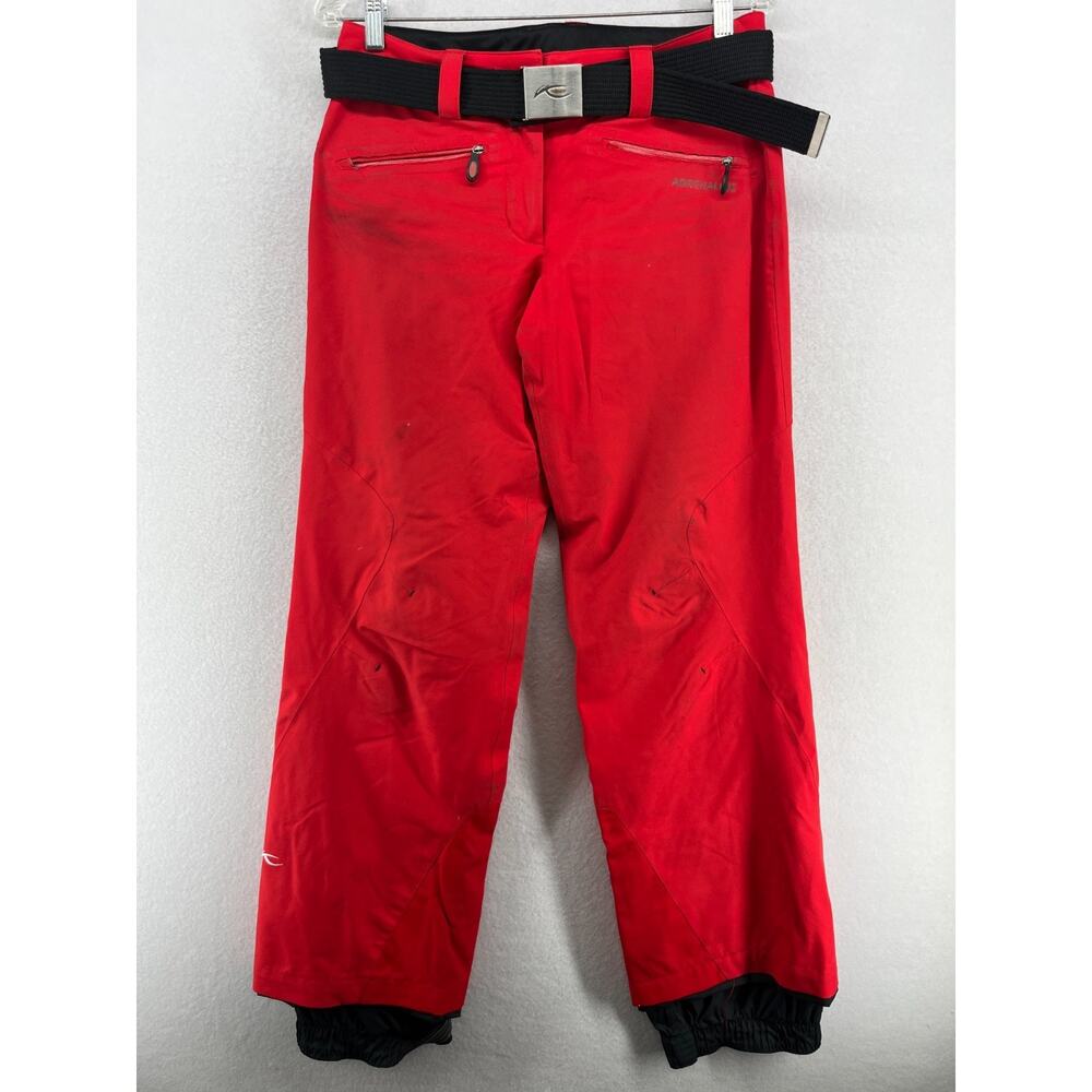 KJUS Snowpants 34 XS Adrenaline Thinsulate Flex Ski Snowboard Belted Red